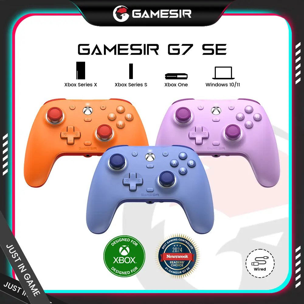 GameSir G7 SE Multi-Color Wired Controller, Precision Gamepad for Xbox Series X|S, Xbox One & Windows 10/11 with Hall Effect Joysticks