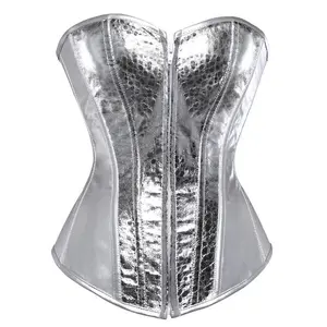 Corsets for Women Plus Size Faux Leather Steampunk Corset Top with Zipper Bustier Shapewear Tpos Halloween Costumes Party Birthday Costumes 2797-D1
