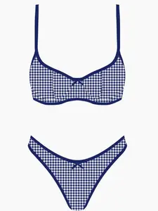 Dockside Darling bikini- Blue gingham underwire bikini set
