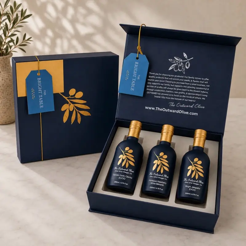 The Bright Table Gift Box Organic Extra Virgin Olive Oil Pack
