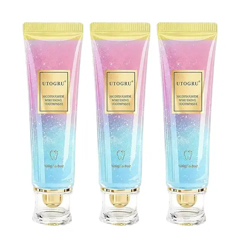 3pc Multi-Pack Niacinamide Teeth Whitening Toothpaste, Peppermint Flavor, Fluoride-Free, Enamel & Gum-Safe, Fresh Breath, Oral Care Product Intensive Niacinamidetoothpaste
