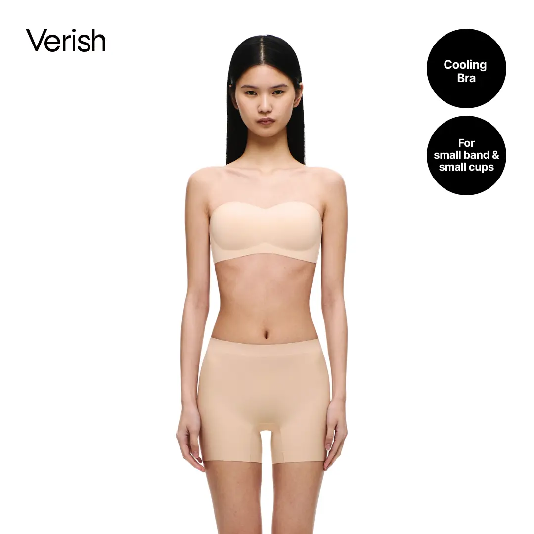[VERISH] Ice On Off-Shoulder Bra - SIZE UP RECOMMENDED - Cooling Strapless Wireless Bra for Women - Korean Aqua-X Anti-Slip No Underwire