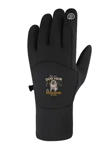 Keeshond Dog Hair = Glitter Cheeky Graphic All Purpose Thermal Gloves for Cycling Hiking Work