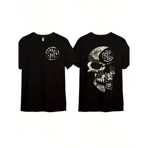 Men'S Sig Sauer Never Settle Graphic T-Shirt |     Tactical Camouflage Design, Black, Regular Fit Short-Sleeved Shirt, Suitable For Everyday Wear And Outdoor Activities, Casual Top For All Seasons, Crew Neck, Slight Stretch Fabric.