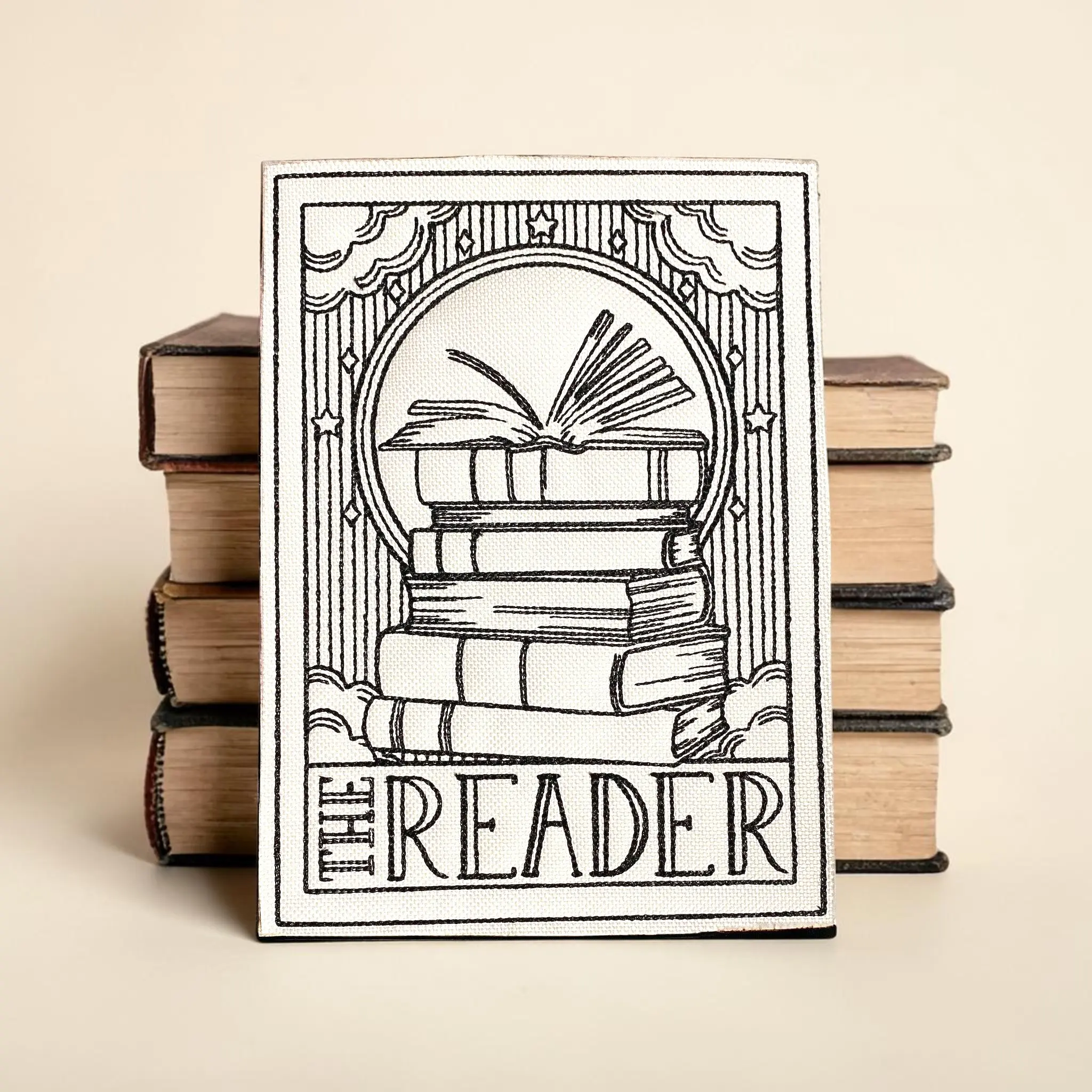 Tarot Card-Inspired Embroidered Fabric Patch - Reader Motif, Adds Unique Touch, Choice of Sew-On/Iron-On/Hook Backing, Medium (5.62"x7.8") Multi-Size Sewing Accessory for Jackets, Bags, Altar Cloths, Adds A Unique Touch, Choice Of Sew-On, Iron-On, Or Hook