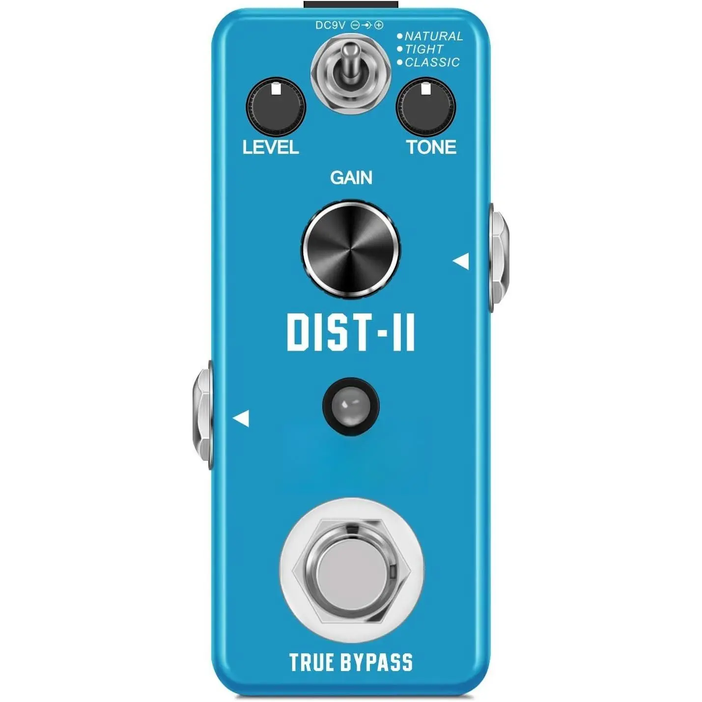 Distortion Guitar Effect Pedal Mini Analog Solo Distortion Pedal for Electric Guitar True Bypass DC 9V Blue LEF-301B