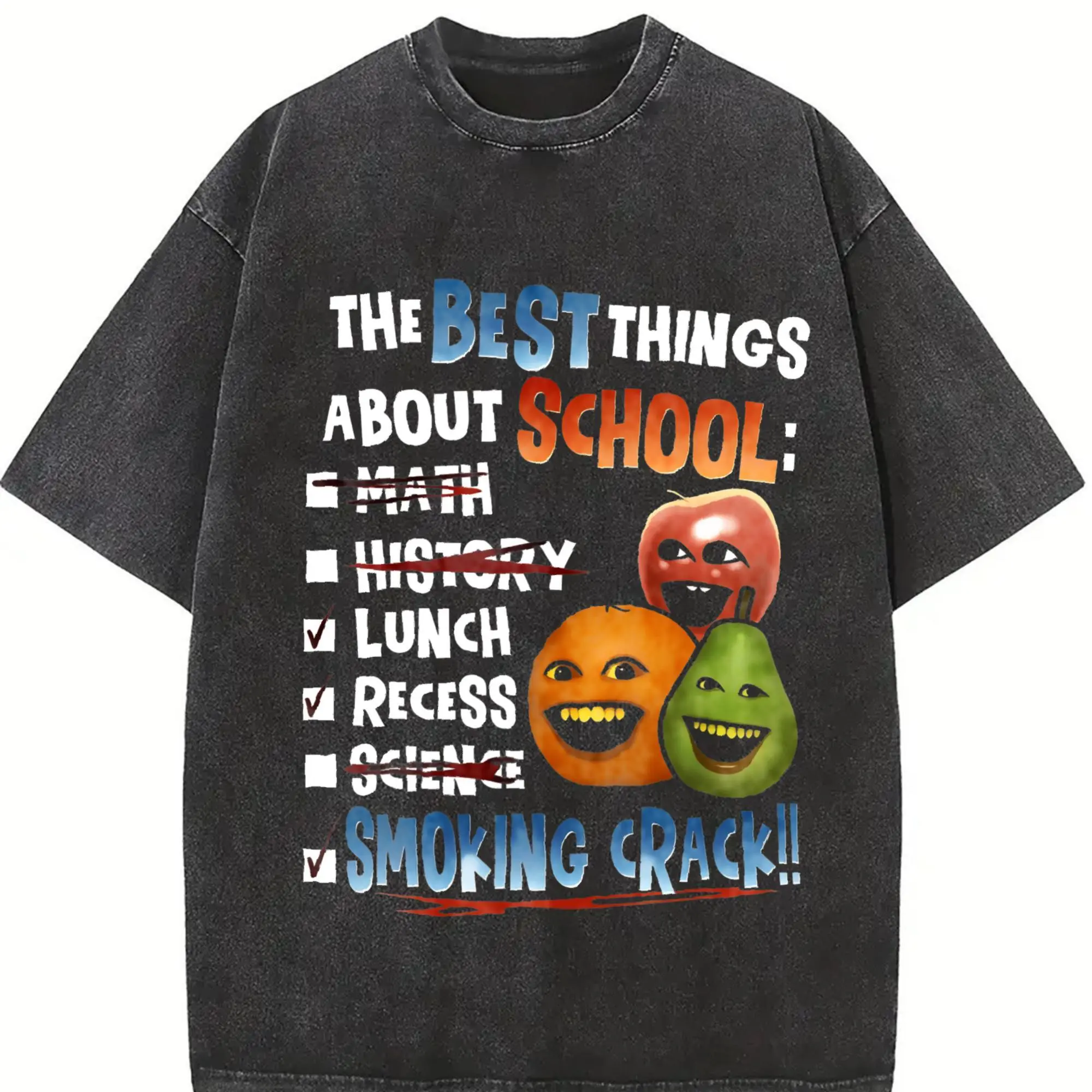 Annoying Orange Crack Shirt The Best Things About School--Breathable comfortable Give him/her a gift