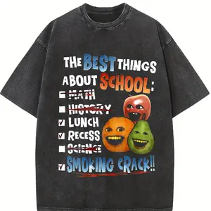 Annoying Orange Crack Shirt The Best Things About School--Breathable comfortable Give him/her a gift