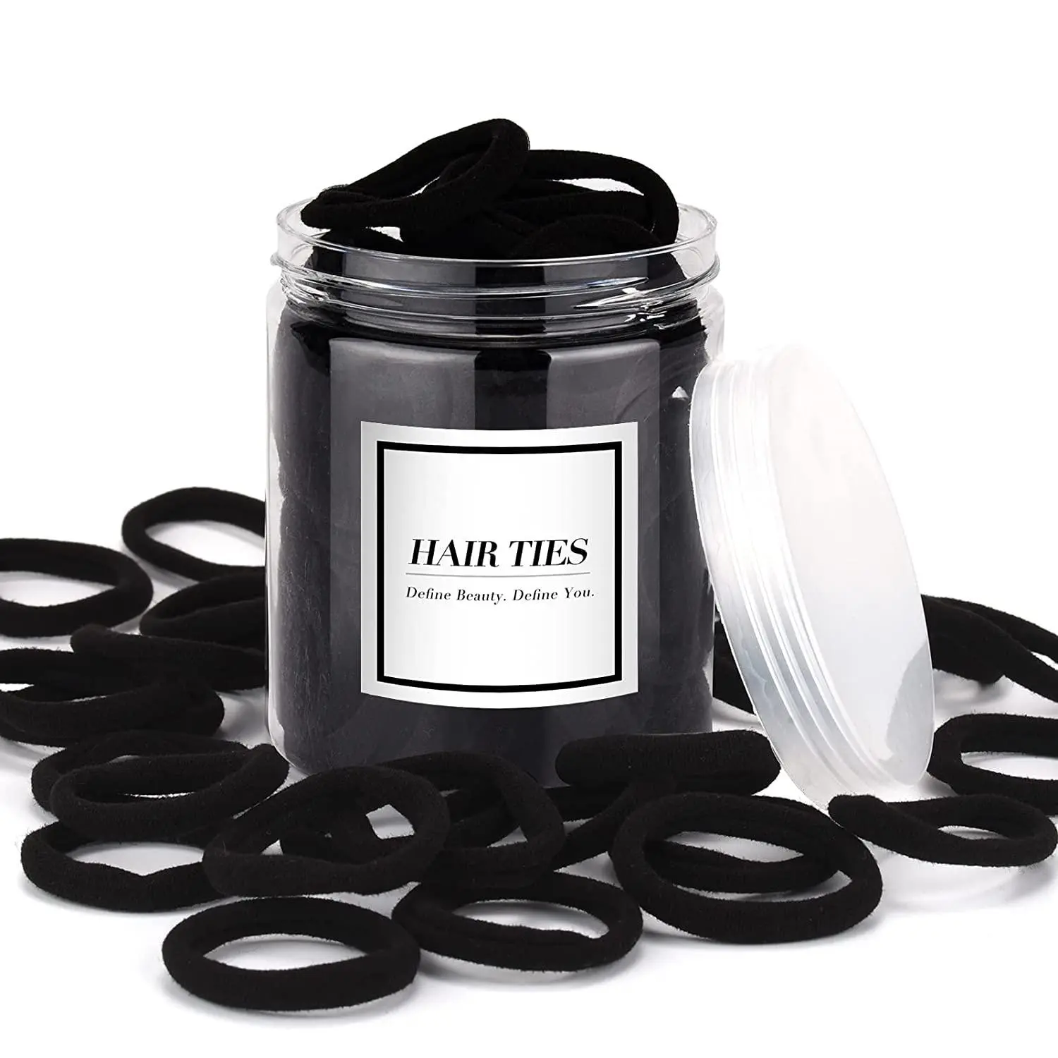 100 Pieces - Black Hair Ties
