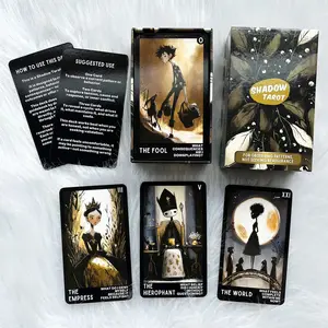 Shadow Tarot Cards Set, 80 Pieces, 13x8 Cm Size, Ideal for Reflection & Resistance Techniques, Not Suitable for Beginners