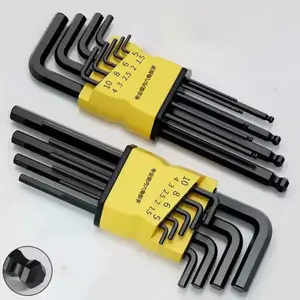 L-Type Hex Wrench Set, High Hard Alloy Hex Key Tools, Star Screwdriver Kit, Nine-Piece Hexagon Nut Driver Set, Hexagonal Design