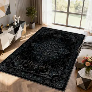 Luxury Vintage Patterned Velvet Carpet, Soft Comfortable Home Decor Rug, Living Room Sofa Mat, Bedroom Bedside Rug, Multi-Scene Use,merry Christmas、let it snow