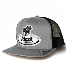 Mack Truck Bulldog Trucker Mesh Snapback Cap Grey/Black