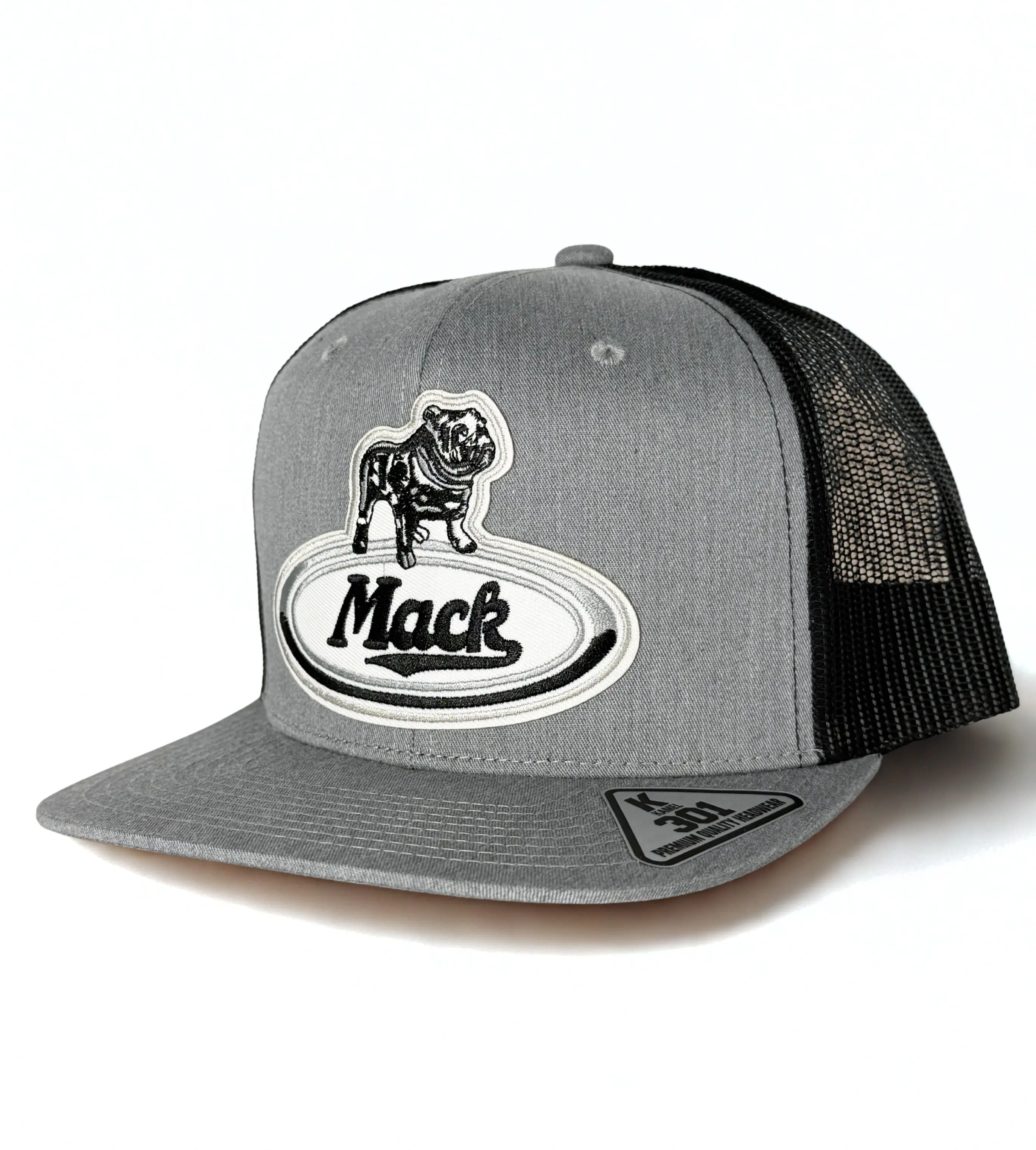 Mack Truck Bulldog Trucker Mesh Snapback Cap Grey/Black