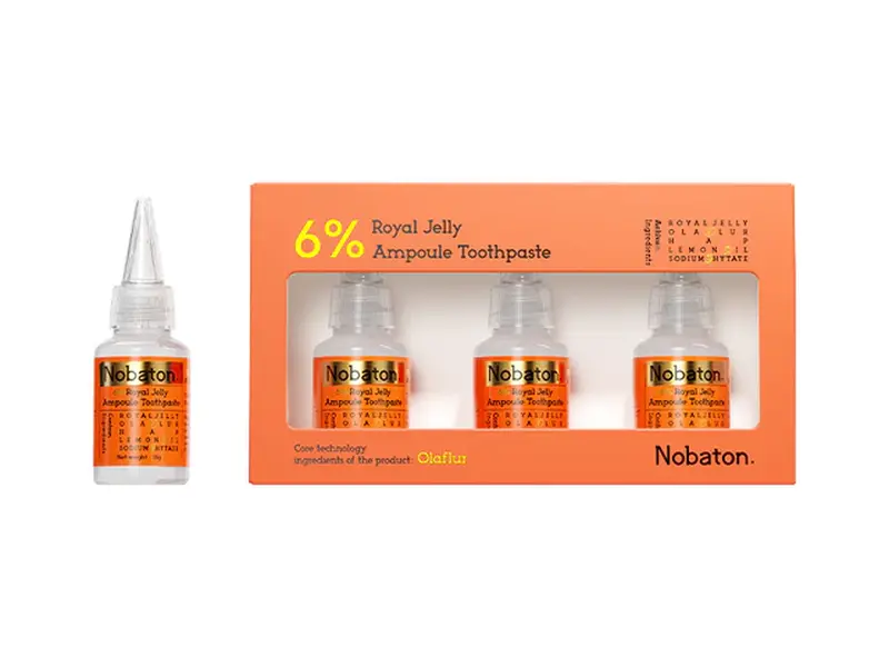 Nobaton 6% Royal Jelly Ampoule Toothpaste with Nano Hydroxyapatite for Sensitive Teeth Fresh Lemon Flavor 3 Bottles 1.23 oz Each Oral Care Product Europe Cosmetiques&Parfums