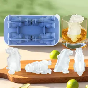 Dinosaur Ice Cube Tray, Silicone Ice Trays for Freezer, Easy Release BPA Free Mold with Lid, Perfect for Oxo Whiskey Cocktail Drinks