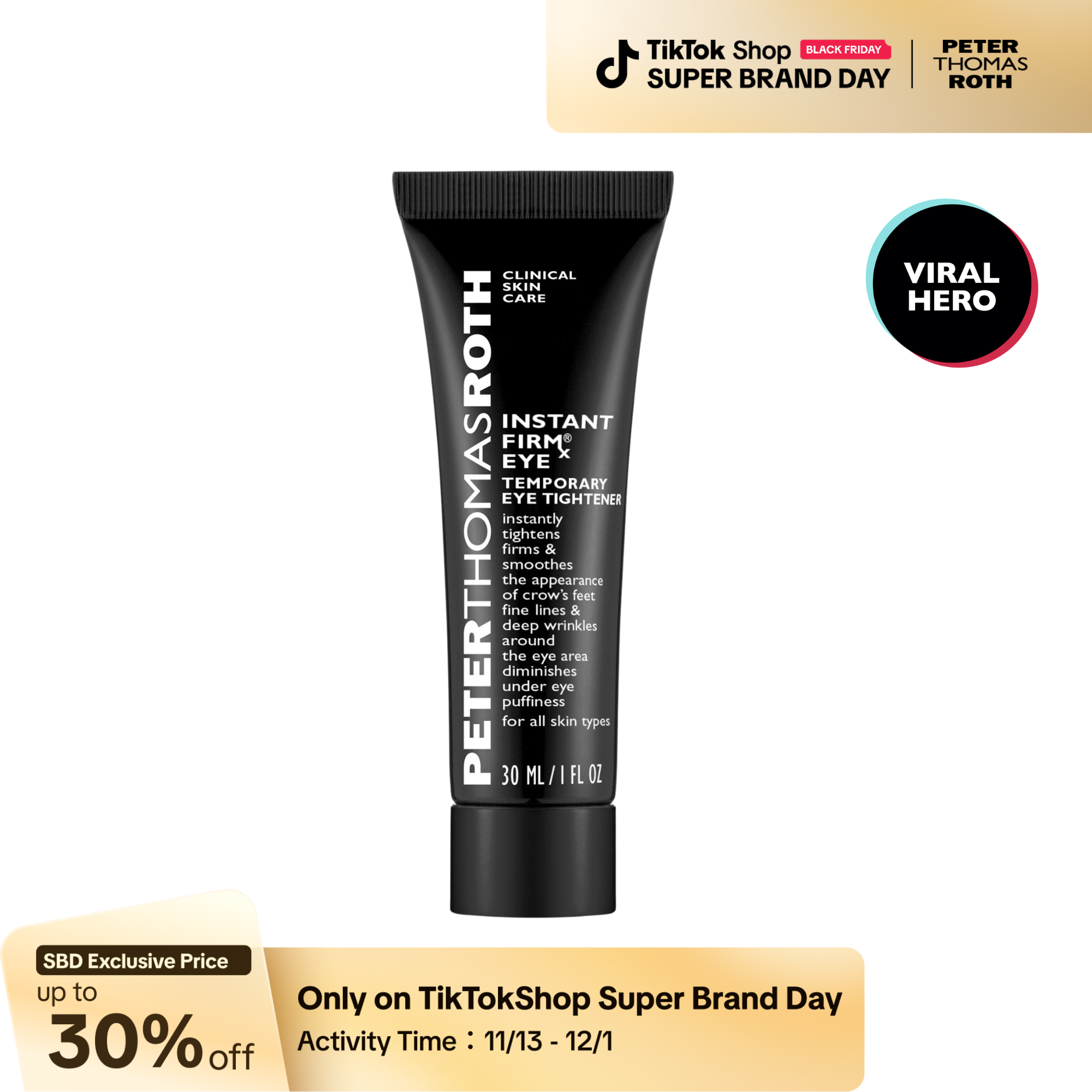 Peter Thomas Roth Instant FIRMx Eye Temporary Eye Tightener, Instant Firming Under-Eye Cream, Minimize Appearance of Under-Eye Bags and Puffiness