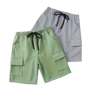 2-piece boy summer plain casual shorts children summer fashion Joker children's clothing with pockets