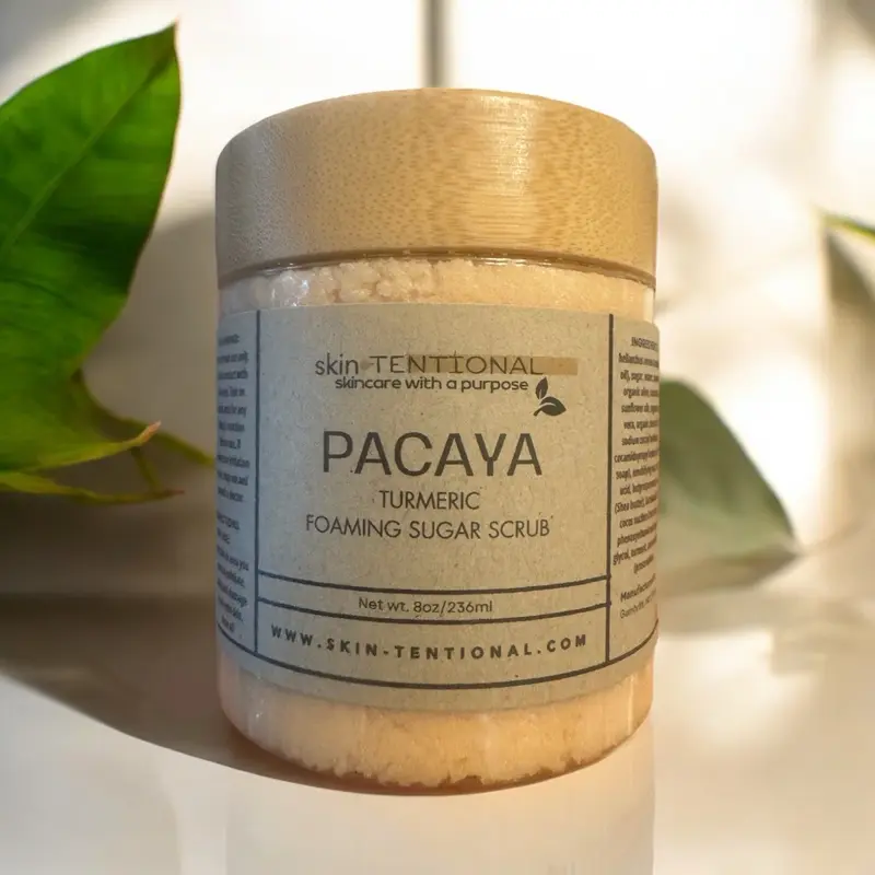 All-Natural Turmeric Foaming Sugar Scrub for Exfoliating and Moisturizing Skin - Body Care