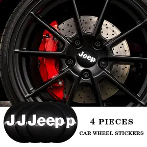 4pcs Jeep Wheel HUB Center Cap Emblem Cover, Car Logo Decoration Accessories, Replacement Rim Caps for Wrangler, Grand Cherokee, Liberty, Hard-Style Suvs
