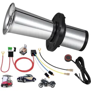 Ooga Horn 12V Kit, Antique Classic Car Hot Rod Aooga Ahooga Horn with Wire and Button, Banhao OOGA Air klaxon Vintage Old Style School for Truck Golf Cart Car