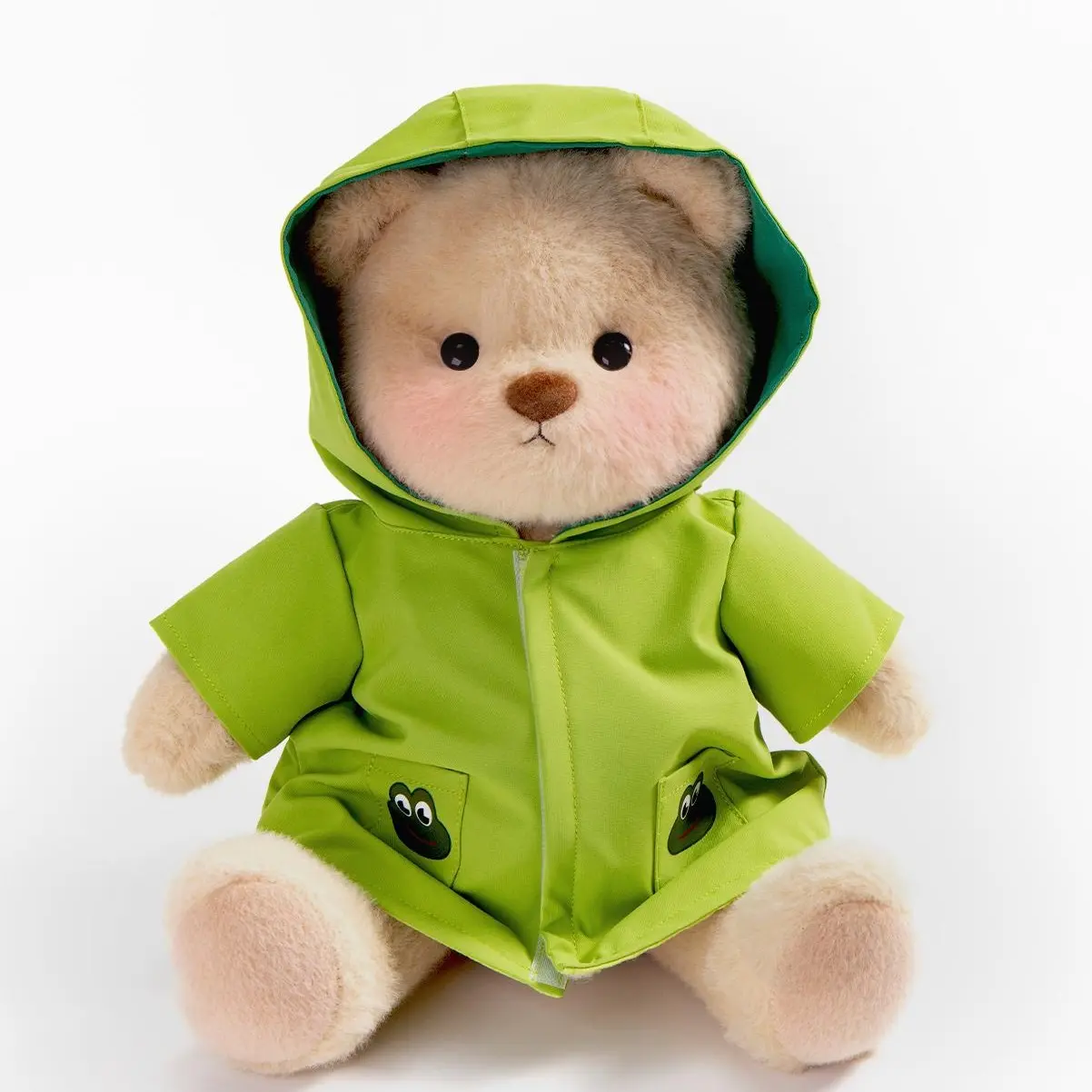Getahug Frog Hooded Raincoat Bear | Handmade Jointed Teddy Bear Stuffed Animal Gift dreadful plushies weighted stuffed animals