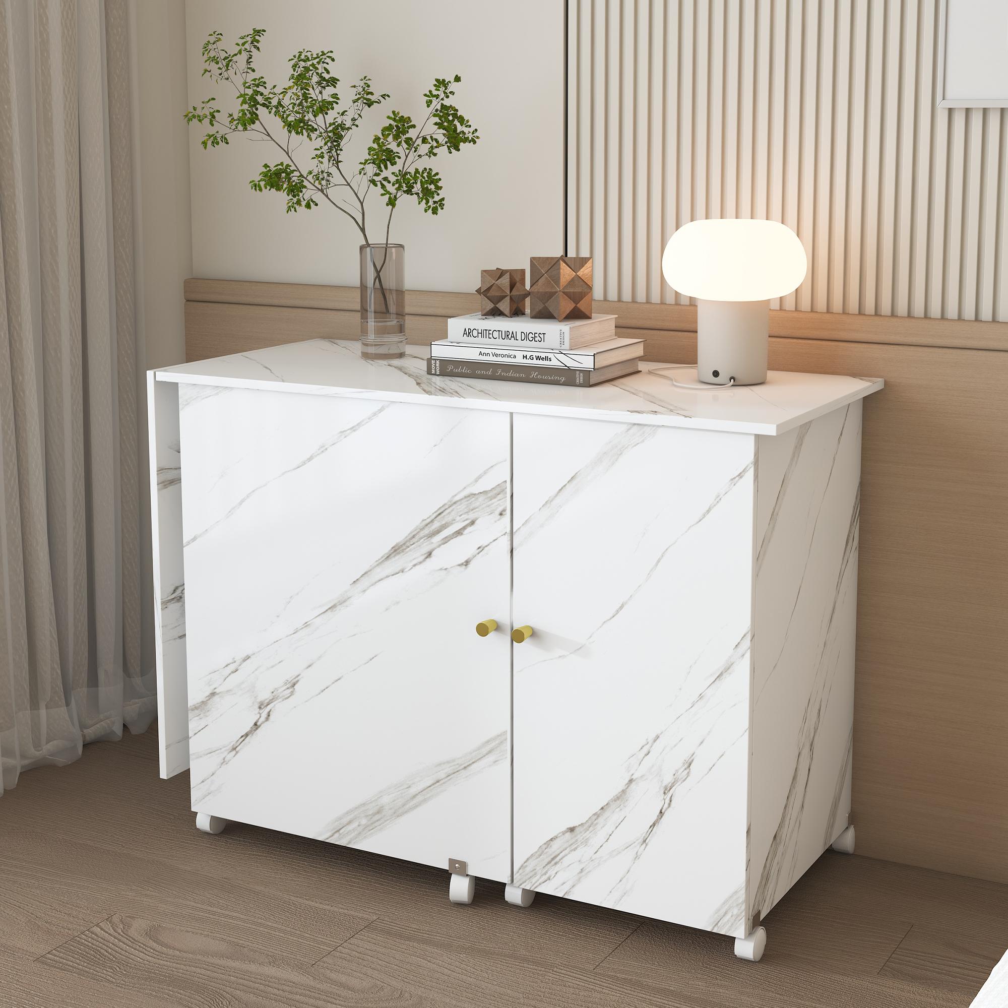 57.5" Foldable Sewing Machine Table with Locking Casters, Multi-Storage Craft Station with Shelves, Bins & Cabinet, Adjustable Sewing Cabinet for Home, Bedroom, and Craft Room(White) 57.5" Foldable Sewing Machine Table with Locking Casters, Multi-Storage Craft Station with Shelves, Bins & Cabinet, Adjustable Sewing Cabinet for Home, Bedroom, and Craft Room(White)