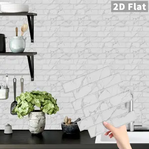 1/12 Sheets Colorful Marble Backsplash Peel & Stick Wallpaper -Removable Stickers,Waterproof, Oil-Resistant,Suitable For Cabinets, Bathrooms, Bedrooms Marble Pattern Wallpaper