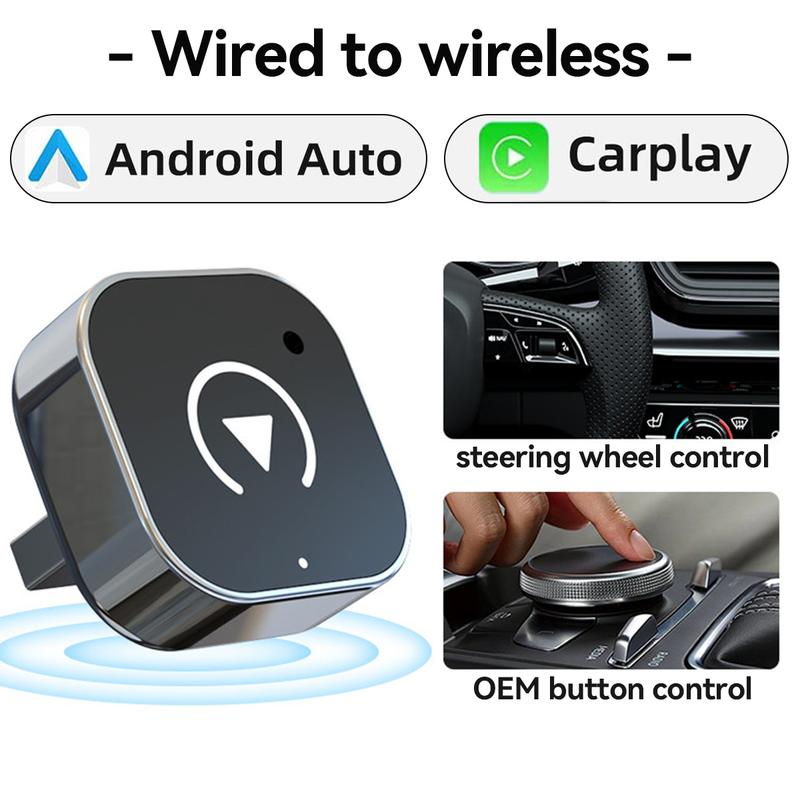 Mini Wireless Apple CarPlay Adapter, for both Apple and Android,converts wired to wireless, suitable for factory wired CarPlay cars from 2016+