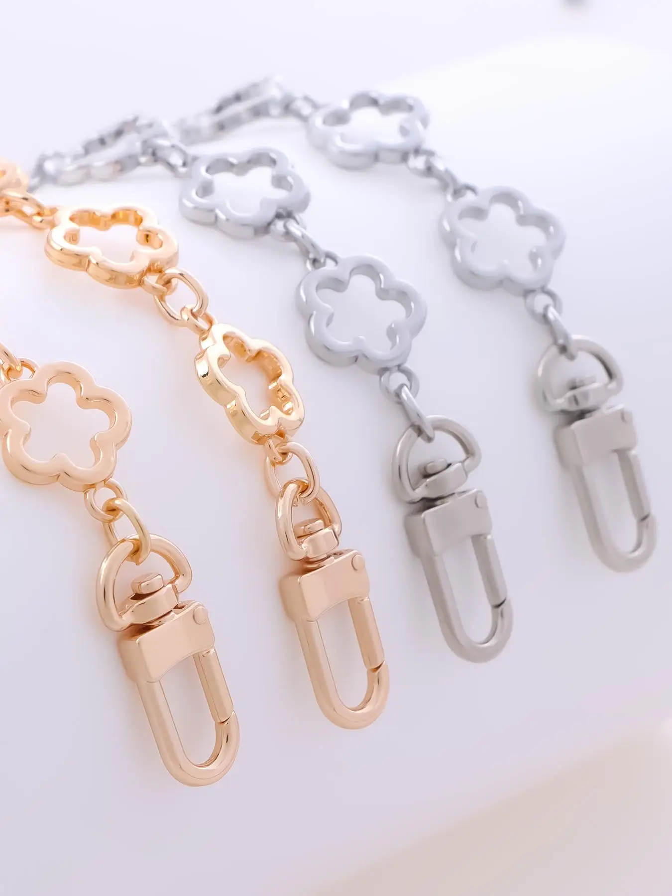 Flower Design Bag Extender Chain, Fashionable Bag Chain for Women's Handbag & Purse, Bag Making Replacement Accessories for Daily Use