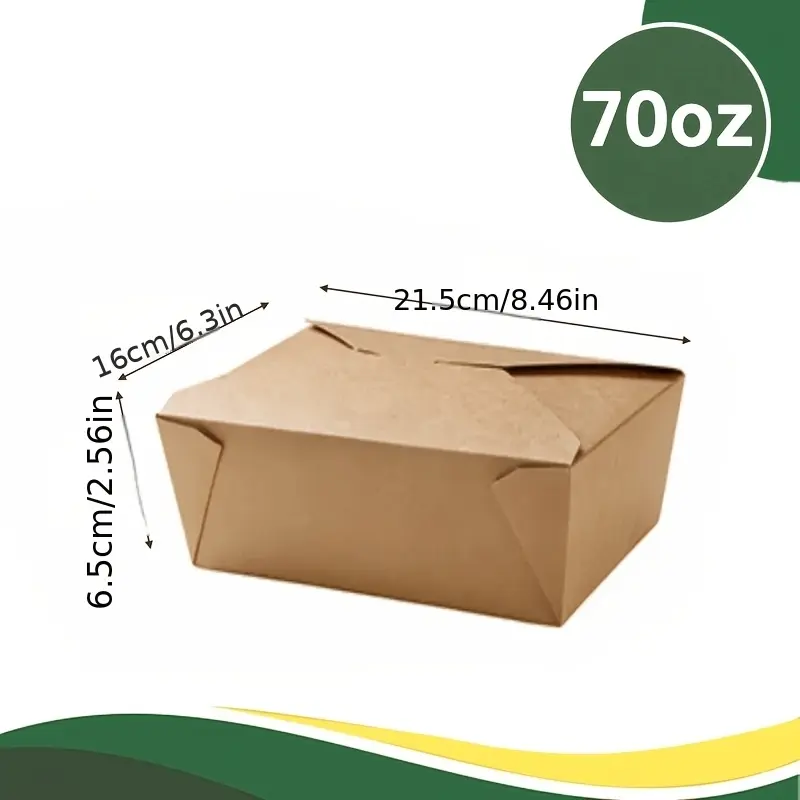 100/200 Pack • 27/70 Oz Disposable Rectangular Takeout Food Containers • Microwave Kraft Brown • Leak-proof, Grease-proof, Stackable Leakproof Disposable Lunch Box • For Restaurants, Catering, Parties, Halloween, Christmas, Easter, Valentine's
