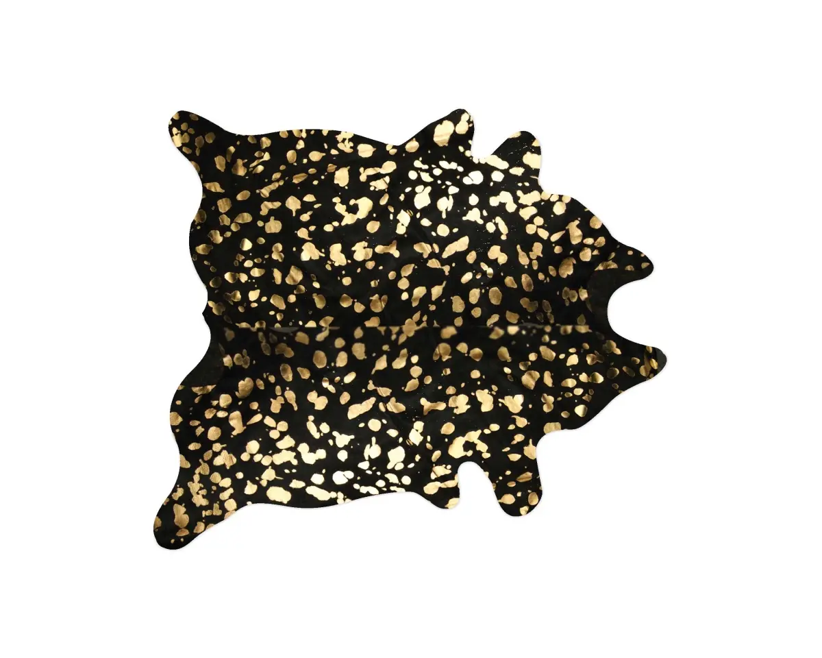 6 x 7 in. Cowhide Rug - Black & Gold