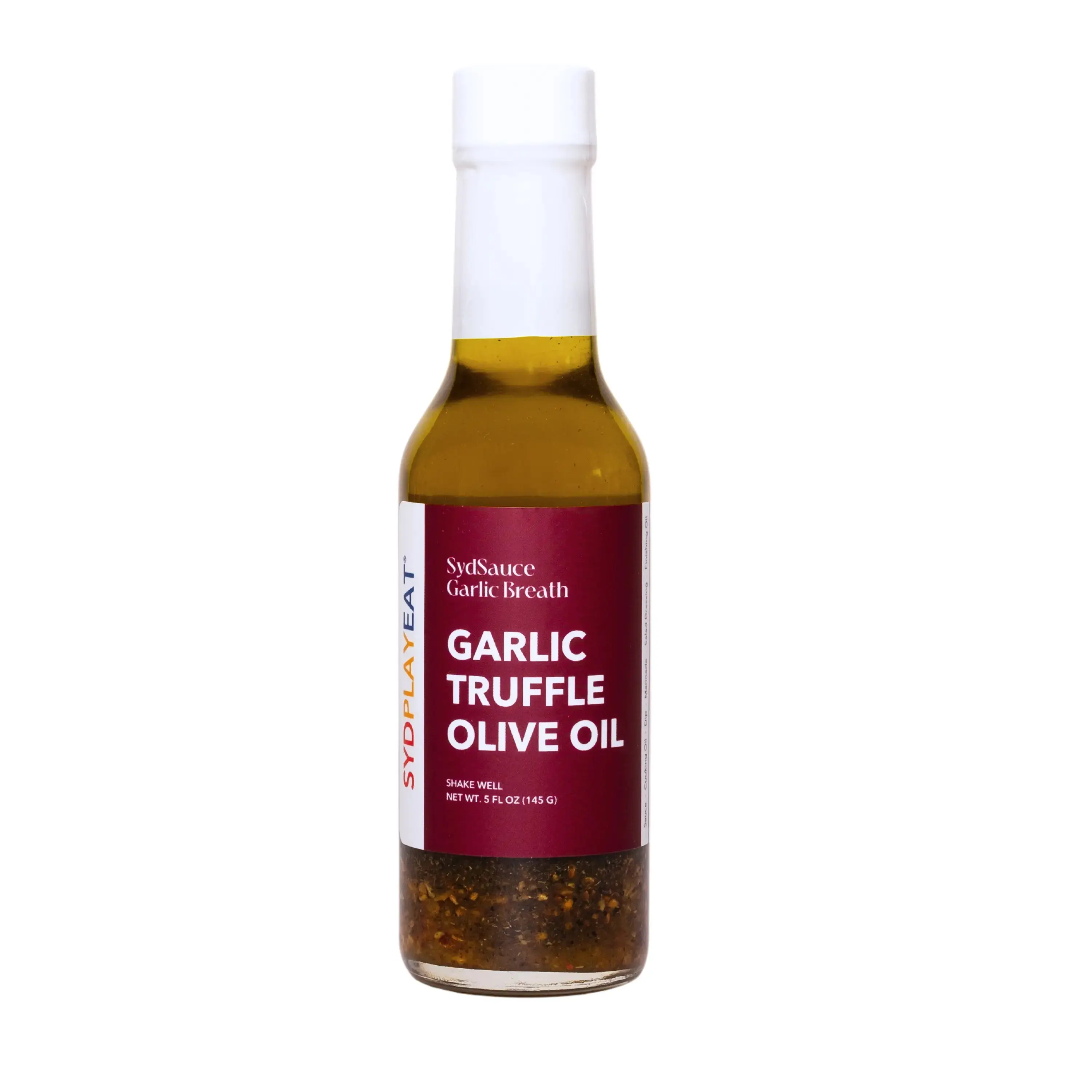 Truffle Garlic Olive Oil Sauce | Gourmet Blend | Flavor Booster for Finishing or Cooking | SydSauce Garlic Breath | 5 Oz