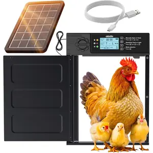 Automatic Chicken Coop Door PRO - Solar Powered With LCD Display - Light Sensor & Timer - Anti-Pinch Function - Wide Opening - New Model - 5 Year Protection
