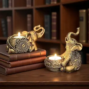 Festival decorations and ornaments. 1 Elephant Candlestick, Suitable for Living Room, Bedroom, Kitchen, Office Decoration, Gifts, Party, Birthday Decoration, Family Warm Decoration, Candle Holder