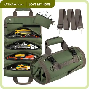 Roll-Up Electrician's Kit, Heavy Duty Cross-Border Hardware Tool Storage Bag, Auto Suspension Organizer - Portable Carry Case for Men & Women Mechanics, DIY Enthusiasts & Father's Day Gift, Dealsforyouday