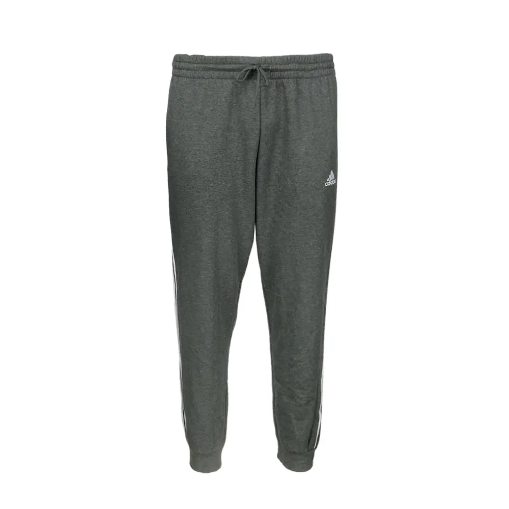 adidas Mens Essentials Fleece 3-Stripes Tapered Cuff Joggers Casual Pockets - Grey