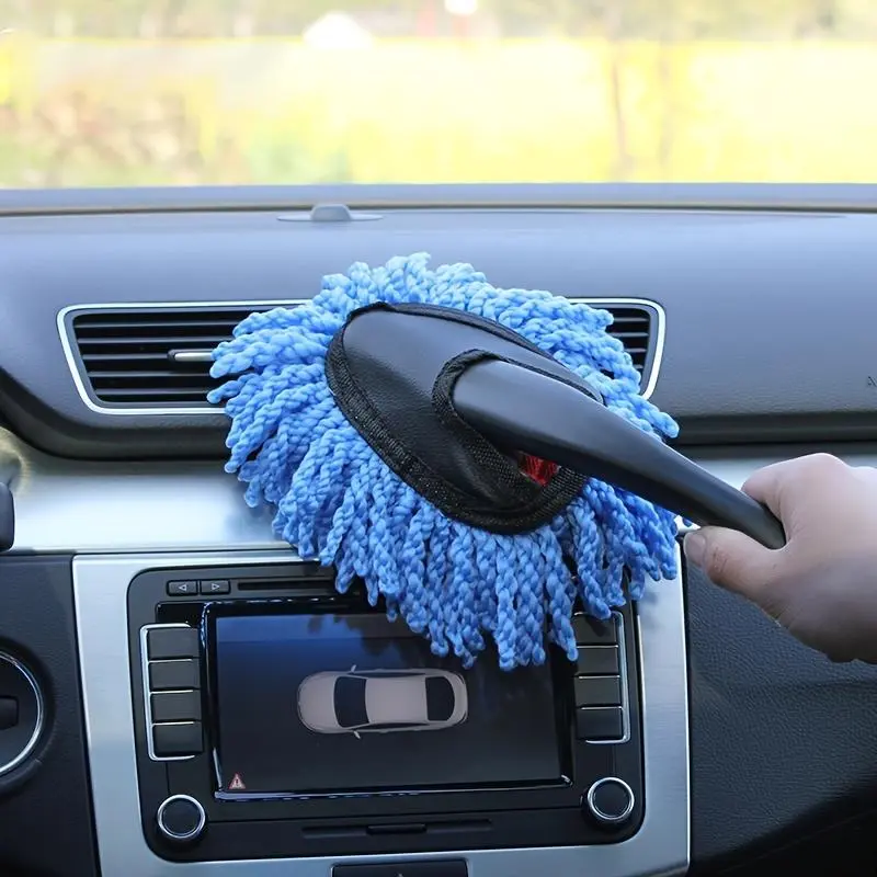 Car Cleaning Duster, 1-Piece Soft Plush Dust-Removal Brush, Multifunctional Car Cleaning Tool and Auto Detailing Supply, Car Cleaning Supplies