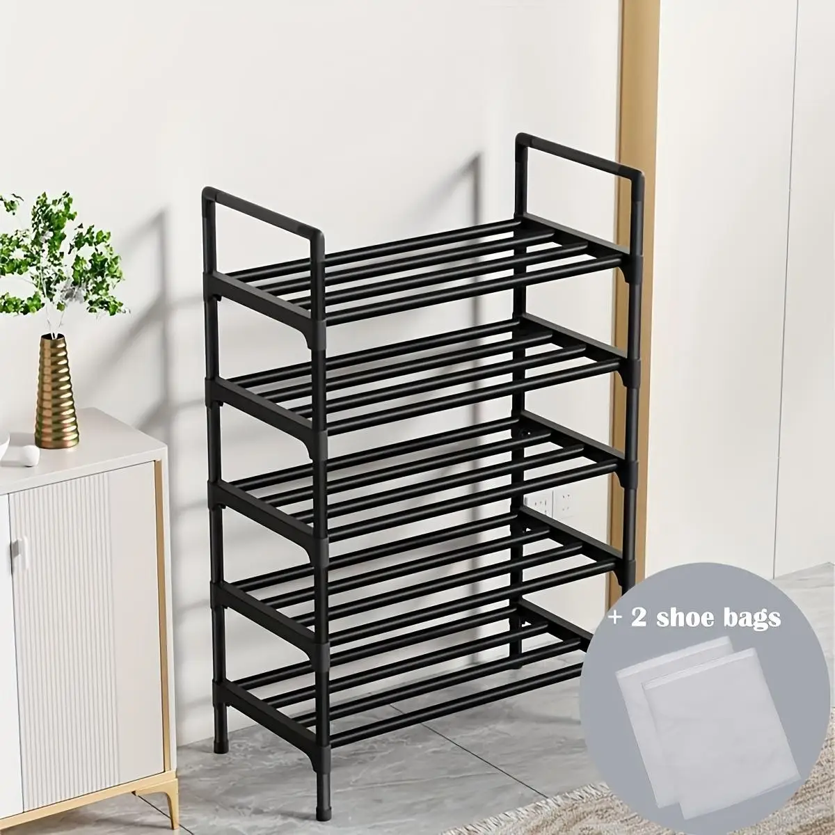 5 Layer Shoe Rack, 1 Count Large Capacity Foldable Shoe Organizing Storage Rack, Folding Home Organizer for Bedroom, Living Room, Office