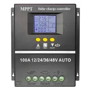 100A MPPT Solar Charge Controller Solar PV Battery Charger LCD Display Auto Solar Charge Controller Dual USB 12V 24V 36V 48V for Solar Panel