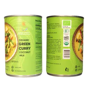 Islands Harvest Organic Green Curry Coconut Milk 400ml - Vegan Dairy-Free Herb & Spice Infused Cooking Broth No Preservatives