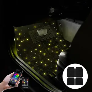 4/2PCS/Set Car Stars Carpets Interior Mat Star Light Car LED Rugs Twinkle Starlight Car Mats With APP Remote Control Accessories