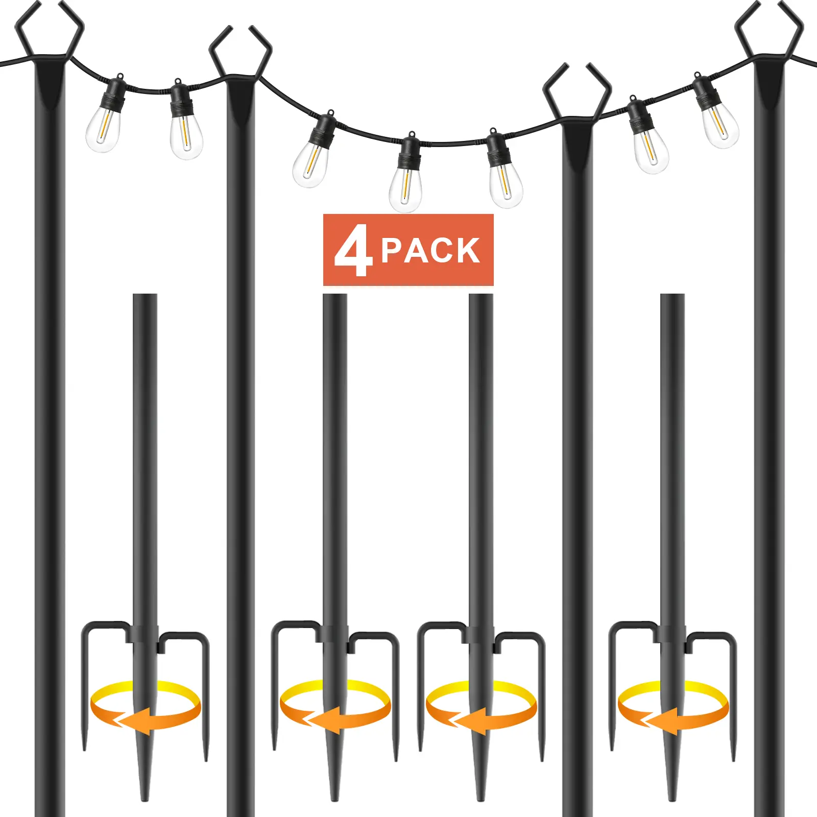 4 Pack - String Light Poles