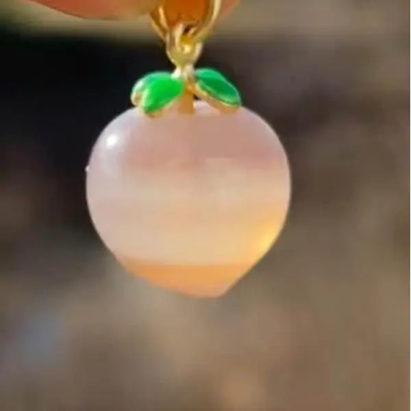 Lovely Peach Pink Carnelian Crystal Pedant