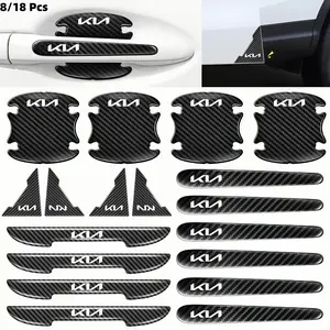 8/18 Pcs Car Door Handle Scratch Guard Stickers, Door Corner Protection, Paint Surface Scratch Prevention, Kia Models, Auto Accessories