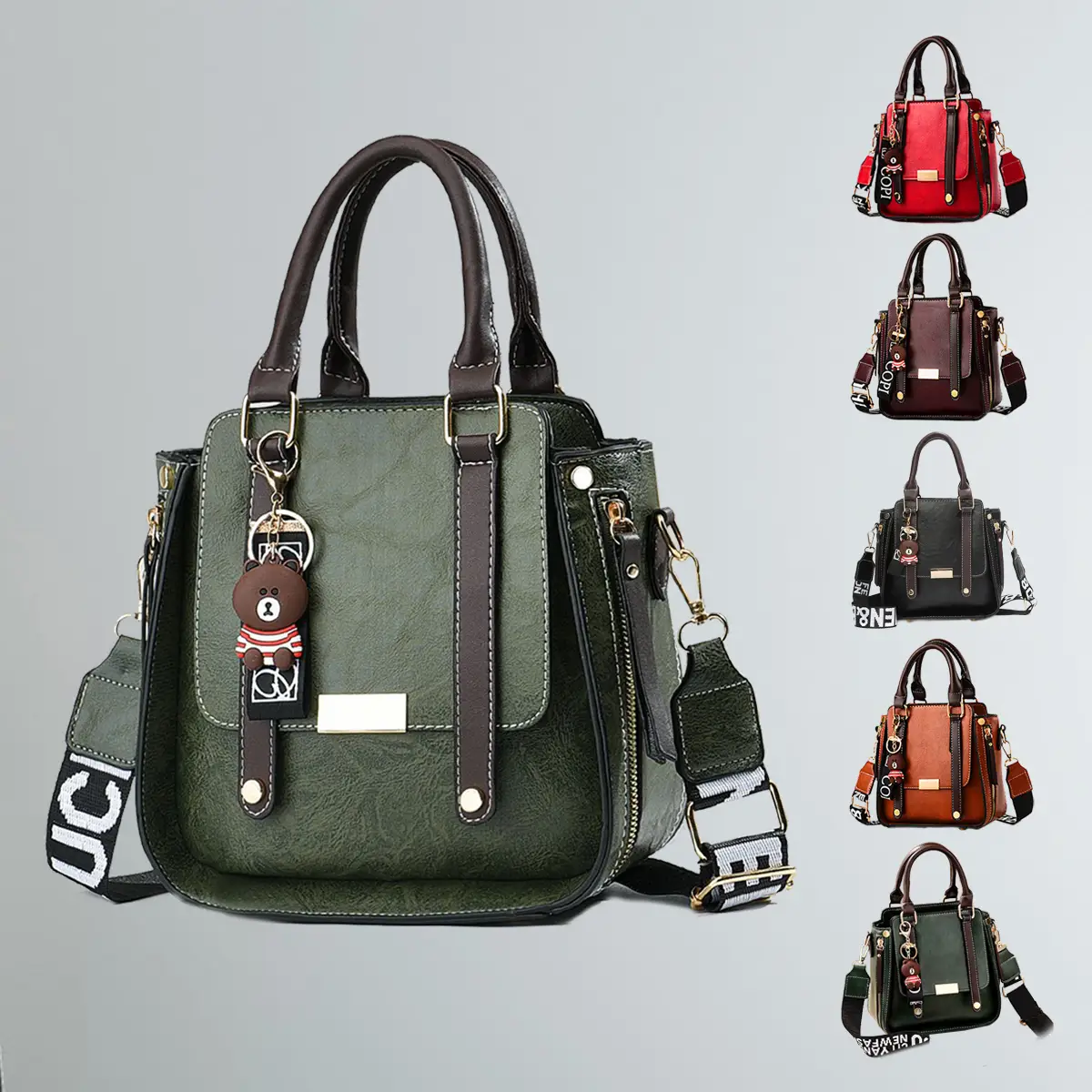 Womens Casual Fashion Shoulder Bag Flap Design Crossbody Bag Double Handle Handbag for Daily Use