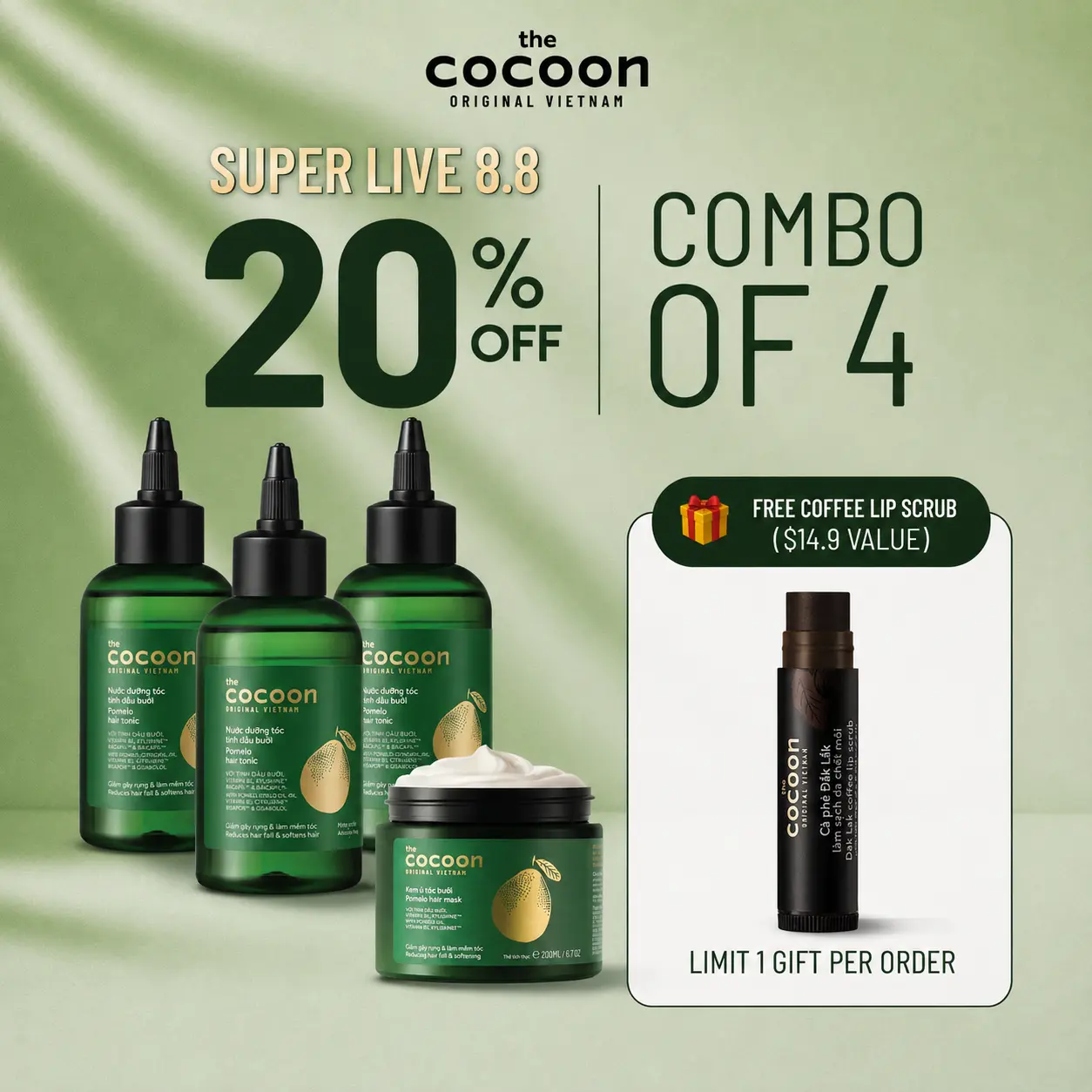 B3G1 Cocoon Pomelo Glow Set - 100% vegan cosmetic