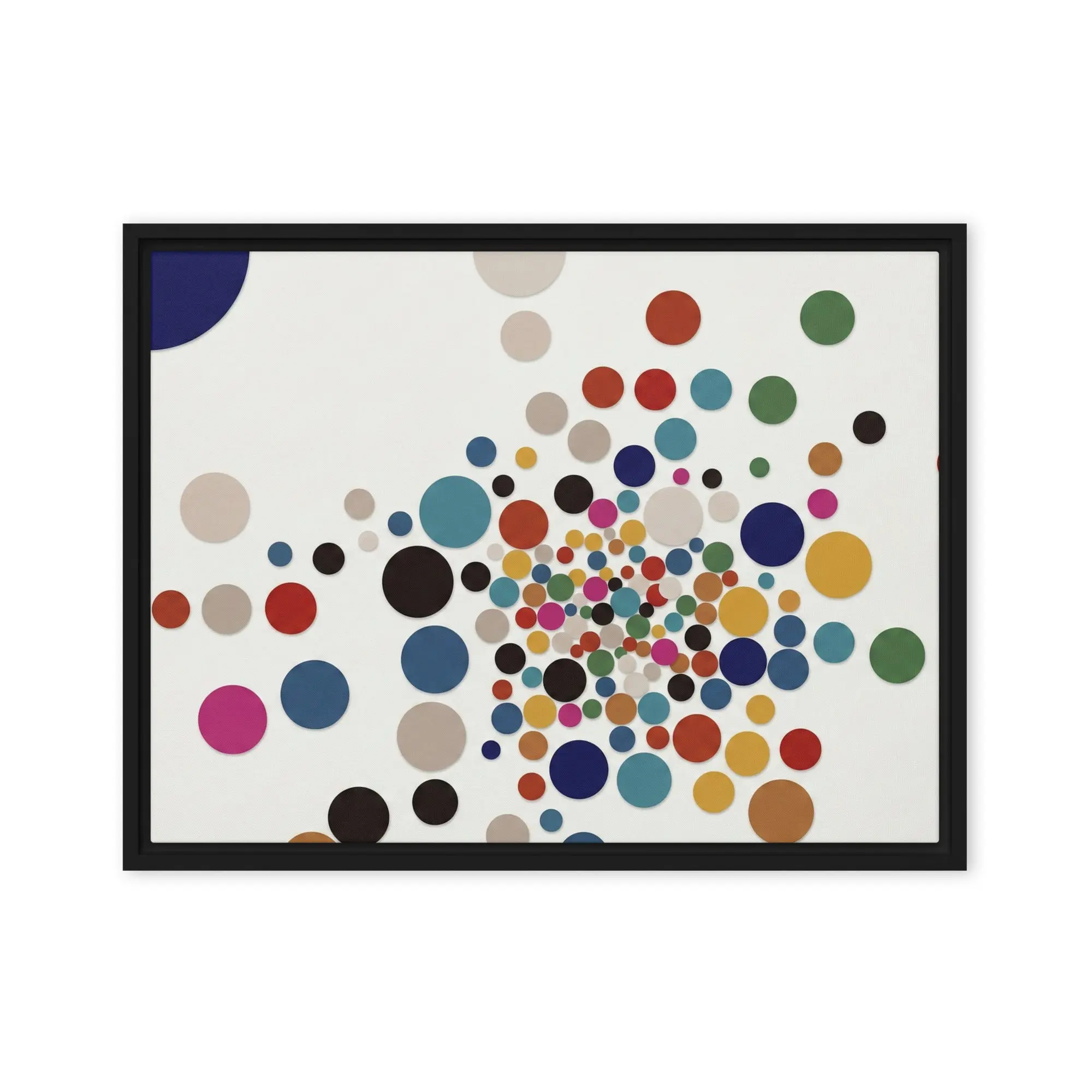 Confetti Orbit Colorful Circle Framed canvas  Wall Art