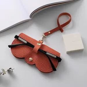 2Pcs Cute Litchi Embossed PU Leather Glasses Storage Bag - Ideal for Travelers (Men & Women) Modern
