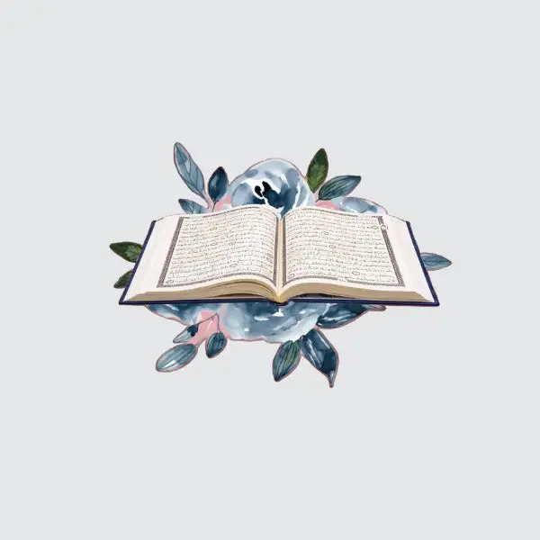 Open Quran Sticker Floral Design, Islamic Wall Art Decal, Arabic Calligraphy Book Vinyl, Ramadan Eid Decor